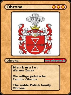 cover image of The noble Polish family Obrona. Die adlige polnische Familie Obrona.